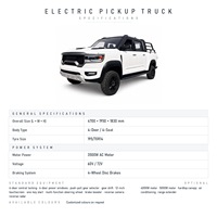 Mini camionnette électrique 4x4, moteur AC 4000W, 4 portes, 4 places, pneus 195/70R14, caméra de recul, couleur personnalisée, vente en gros