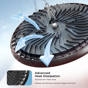 Đèn LED UFO siêu mỏng tròn IP65 200W, thân nhôm, chiếu sáng trong nhà, thiết bị chiếu sáng công nghiệp, đèn nhà kho, nhà xưởng - Product Image 2