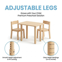 Ensemble de meubles de classe pour maternelle en bois avec tables et chaises à bords arrondis et rangements pour l'environnement d'apprentissage des crèches et des garderies