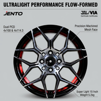 Ruedas Flow Formed 15x6.5J 4x100 4x114.3 Listas para Enviar, Compatibles con Honda Fit Jazz Toyota Yaris Mazda Miata Polo Golf, MOQ Bajo
