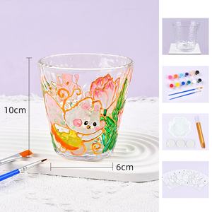Набор для рисования красочных стеклянных чашек с 12 видов цветов акриловыми кистями - Product Image 4