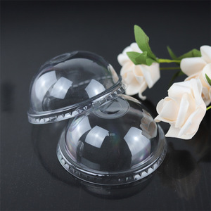 ฝาครอบทรงครึ่งวงกลมใสขนาด 95 มม. ยี่ห้อ Jinxinhuan สำหรับแก้วชานม ฝาปิดแบบใช้แล้วทิ้งทรงกลม มีช่องเปิดหรือไม่มีช่องเปิด - Product Image 1