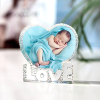 Wholesale K9 Heart-shaped love Blank Crystal Trophy Custom 3d Laser Engraving Heart Crystal Glass Photo Frame for Souvenir