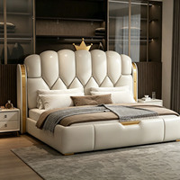Ensemble de lit en cuir moderne et luxueux, lit en bois rembourré élégant avec rangement, à vendre, usage domestique, vente en gros, cadre de lit king size 1,8 m