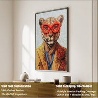 UNIART Affiche néon LED moderne sur toile noire, Art mural lumineux vertical, Impression UV sur porcelaine cristalline, Décoration intérieure