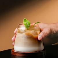 Mug à café en verre borosilicate de haute qualité, design moderne, résistant aux hautes températures, isolé, réutilisable, transparent, sans BPA, compatible micro-ondes