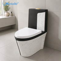WC en céramique noir mat de luxe à poser au sol pour salle de bain d'hôtel