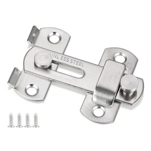 Stainless Steel <b>Sliding</b> <b>Door</b> Latch 90 Degree Right Angle Bolt Thickened Pet Cage Barn <b>Door</b> <b>Lock</b> Easy Installation - Product Image 4