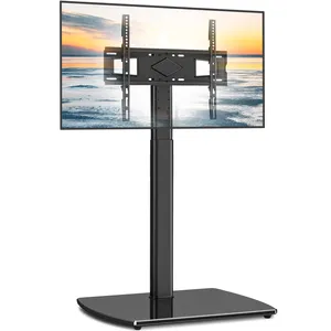 Supporto TV piano con attacco girevole per la maggior parte 26 a 65 pollici LCD LED OLED Plasma piatto/schermo curvo, regolabile in altezza