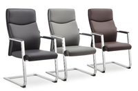 Chaise de Visiteur Exécutive Moderne en Cuir de Luxe, Confortable, à Base Fixe, pour Bureau, Salle de Conférence et Salle d'Attente - Vente en Gros Usine
