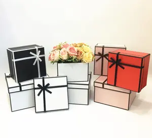 Vierkante Luxe Geschenkdoos Met Deksel Voor Bruiloft Verjaardag Rose Flower Party Decor Chocolade Pakket Candy Gift Verpakking Papier Dozen