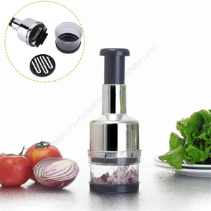 Cortador Manual de Alimentos de Acero Inoxidable para Picar Ajo, Cebolla, Nueces, Verduras y Frutas - Product Image 5