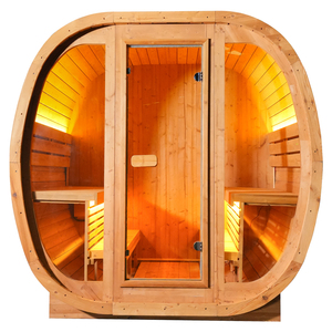 Sauna extérieur en bois massif au design durable pour 4 personnes, pour une thérapie des tissus profonds, écologique et revitalisant - Product Image 2