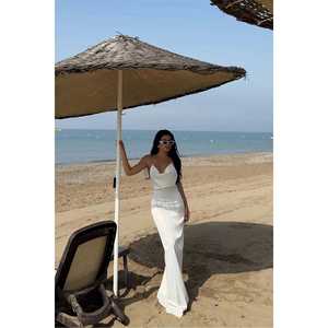 Robe de soirée blanche basique avec détail complexe au dos - Product Image 6