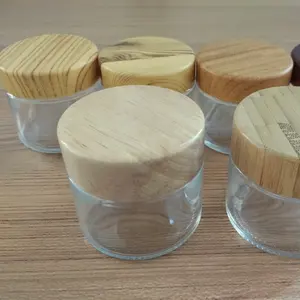 Op Maat Gemaakte Kindveilige Bulk Op Maat Gemaakte Bamboe Top Kleine Glazen Potten Met Deksels Te Koop