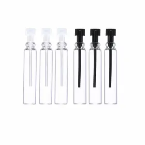 Mini tubo de vidro transparente, amostra pequena de perfume para medição de perfume, 1ml, 2ml, 3ml