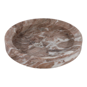 Ciotola decorativa rotonda in marmo lucido per centrotavola da caffè, decorazione per bancone cucina - Product Image 4