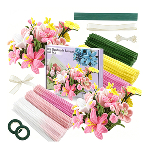 High Quality Craft Supplies Bulk <b>Soft</b> Velvet Chenille Pipe Cleaner Set for Handmade Art School Decoration Pipe Cleaner Bouquet - Product Image 5