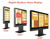 Écran LCD numérique LDZdisplay 55 pouces 4K 2500 nits à double écran pour menu drive-thru pour restaurants