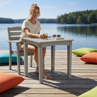 Table d'appoint extérieure pliable moderne et polyvalente en HDPE - Coussins imperméables assortis à toutes les couleurs pour les espaces extérieurs des hôpitaux et des maisons