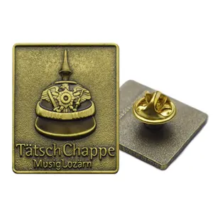 Antique Brass 3D Die Struck Retro Lapel Pin High Quality Personalized Logo Lapel Pin
