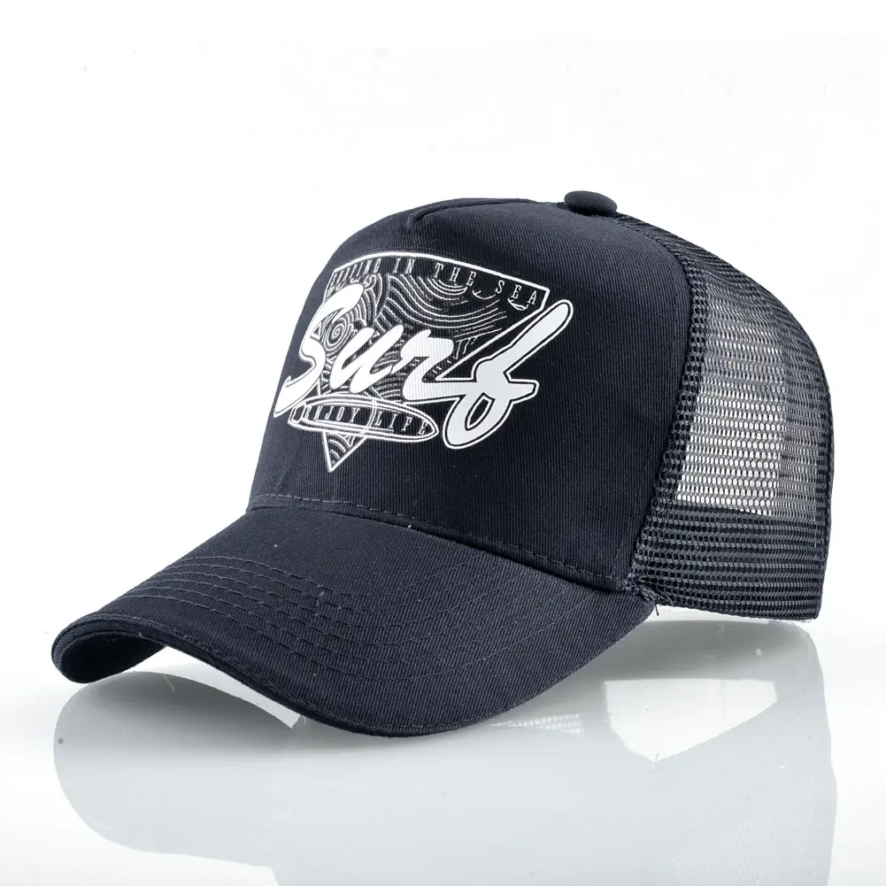 5% OFF Custom 6 painéis chapéus do camionista malha cap letras de impressão Bonito do esporte Bonés de Beisebol com malha para mulheres dos homens adolescente