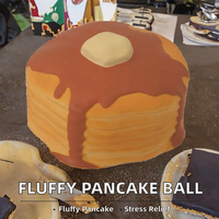 Balle anti-stress personnalisée en forme de crêpe moelleuse, avec logo imprimé, cadeau promotionnel en PU pour restaurants, bureaux matinaux et thérapie manuelle