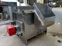 Ligne de traitement de filets de crevettes/poisson panés Machine à frire les oignons industriels Friteuse automatique continue pour les collations