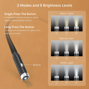 Lámparas portátiles para colgar en el cuello para lectura, luz LED recargable por USB para lectura de libros, manos libres - Product Image 5