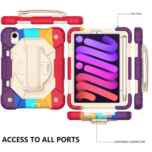 Funda resistente para niños para <span class=keywords><strong>iPad</strong></span> <span class=keywords><strong>Mini</strong></span> 6 8,3 pulgadas/<span class=keywords><strong>Mini</strong></span> 7th Gen 2024 con portalápices correa de hombro de <span class=keywords><strong>mano</strong></span> funda para tableta a prueba de golpes - Product Image 2