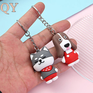 QY Custom Logo PVC Dog Shape Keychain Soft Rubber <b>Key</b> <b>Ring</b> Promotional Business Gift <b>Bag</b> Charm OEM Wholesale Keychain - Product Image 6