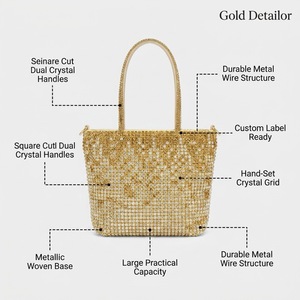Sac à main de luxe pour femme, style seau, orné de diamants, dégradé de paillettes, idéal pour les soirées et les fêtes, vente en gros - Product Image 3