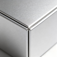 Boîte à bijoux en aluminium personnalisée, cube métallique sans soudure avec insert en velours, logo personnalisé