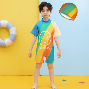 Maillot de bain à manches courtes pour enfants Cartoon Cute Boy's Conservative Swim Trunk en petites et moyennes tailles pour bébés - Product Image 2