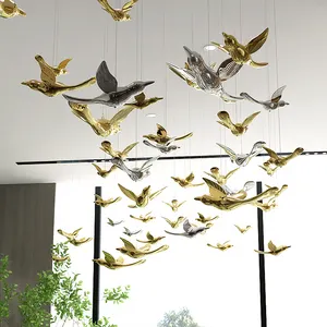 أضواء هندسية للبهو والفنادق الراقية تعلق في الهواء على شكل طائر ونمط سقف