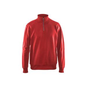 BLAKLADER - 336911585600XL <b>Sweatshirt</b> with half zip Red - EAN 7330509466223 <b>WORK</b> HOODIES - Product Image 1