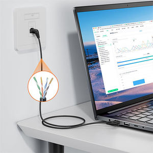 Super Klasse 6 Cat6a 10G 10 Gigabit Puur Koper Rj45 Draad Elleboog 360 Graden Rotatie Afgewerkte Jumper Communicatiekabels - Product Image 2