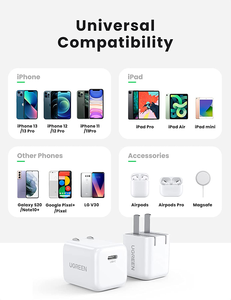 ชุดอุปกรณ์<span class=keywords><strong>ชาร์จ</strong></span>เร็ว <span class=keywords><strong>UGREEN</strong></span> 20W USB C สำหรับ <span class=keywords><strong>iPhone</strong></span>, ชุดอุปกรณ์<span class=keywords><strong>ชาร์จ</strong></span>เร็วแบบพับได้ขนาดเล็ก พร้อมสาย<span class=keywords><strong>ชาร์จ</strong></span> USB C to Lightning - Product Image 5