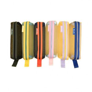 Mesh Pencil case Simple Pencil case Zipper Transparent Solid Color Pencil case for Primary and Secondary <b>School</b> Students Exams - Product Image 5