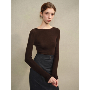 Camiseta <span class=keywords><strong>Jomi</strong></span> Coreana Unisex de Piel de Leche 2.0, Lana Merino, de un Solo Hombro, Tejida, de Manga Larga, Camiseta Base, Suéter de Otoño Invierno 2025 - Product Image 5