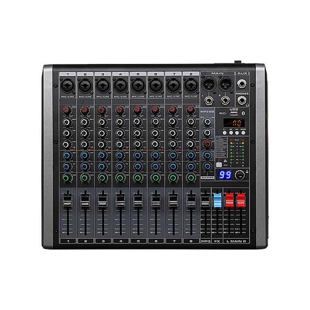 Professional 8-Channel DJ Digital Audio Mixer Console Surround Sound Plastic Material New Design Studio Music Equipment WEISRE