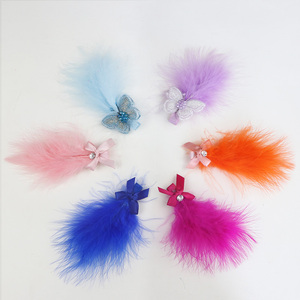 Naturel blanc et noir coloré teint motif plumes de dinde nouveauté bricolage artisanat <span class=keywords><strong>cheveux</strong></span> accessoire décor dinde <span class=keywords><strong>plume</strong></span> épingle à <span class=keywords><strong>cheveux</strong></span> - Product Image 1