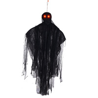 Décorations d'Halloween en gros à prix d'usine : Fantôme sans visage suspendu activé par le son pour bars et maisons hantées