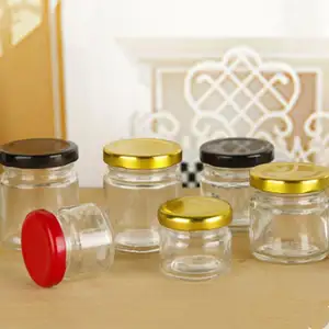Frasco redondo de cristal para miel, tarro con tapa superior de tornillo, 1 onza, 30ml, 1,5 oz, 45ml, venta al por mayor