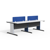 Bureau de travail modulaire moderne en acier en forme de I, réglable en hauteur, ergonomique, avec gestion des câbles, conception industrielle, montage facile