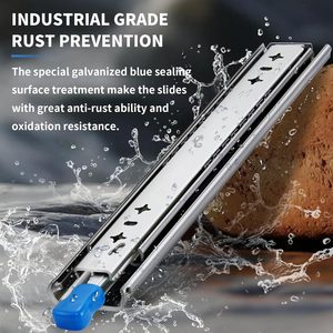 Diapositivas de cajón telescópicas de alta resistencia de extensión completa de 53mm rieles 24 "600mm rodamiento de bolas bloqueo diapositivas de cajón de alta resistencia - Product Image 3