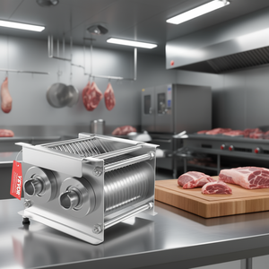 Cortadora de carne SJY-DQ90 con cuchilla de acero inoxidable de 7 mm, grosor ajustable manualmente para cortar carne fresca - Product Image 2