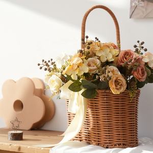 Grosir bunga dekoratif simulasi buket mawar 5 kepala untuk acara rumah dekorasi pernikahan - Product Image 3