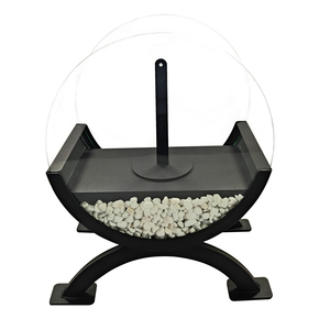 Calentadores de Patio, Chimenea de Metal Negra, Chimenea Redonda de Vidrio, Chimenea de Etanol Independiente Grande y Estable para Decoración del Hogar - Product Image 6