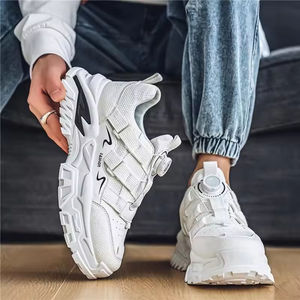 Zapatillas Deportivas Retro de Malla con Cordones para Hombre, Blancas, de Gran Tamaño, Transpirables, Antideslizantes, Impermeables, Ligeras e Informales - Product Image 1